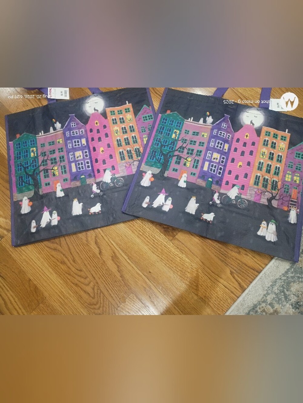 New Ghost  Halloween Reusable Shopping Large TJ  Maxx Tote Bag